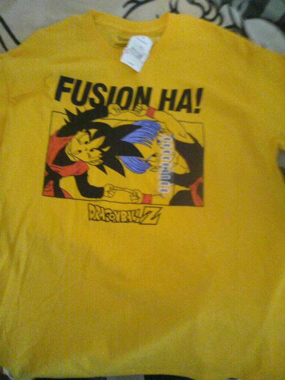 Large Mens Gold Dragonball Fusion T-shirt-Good Condition-Has Tag